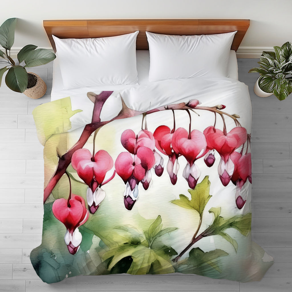 Floral Duvet Cover, Bleeding Heart
