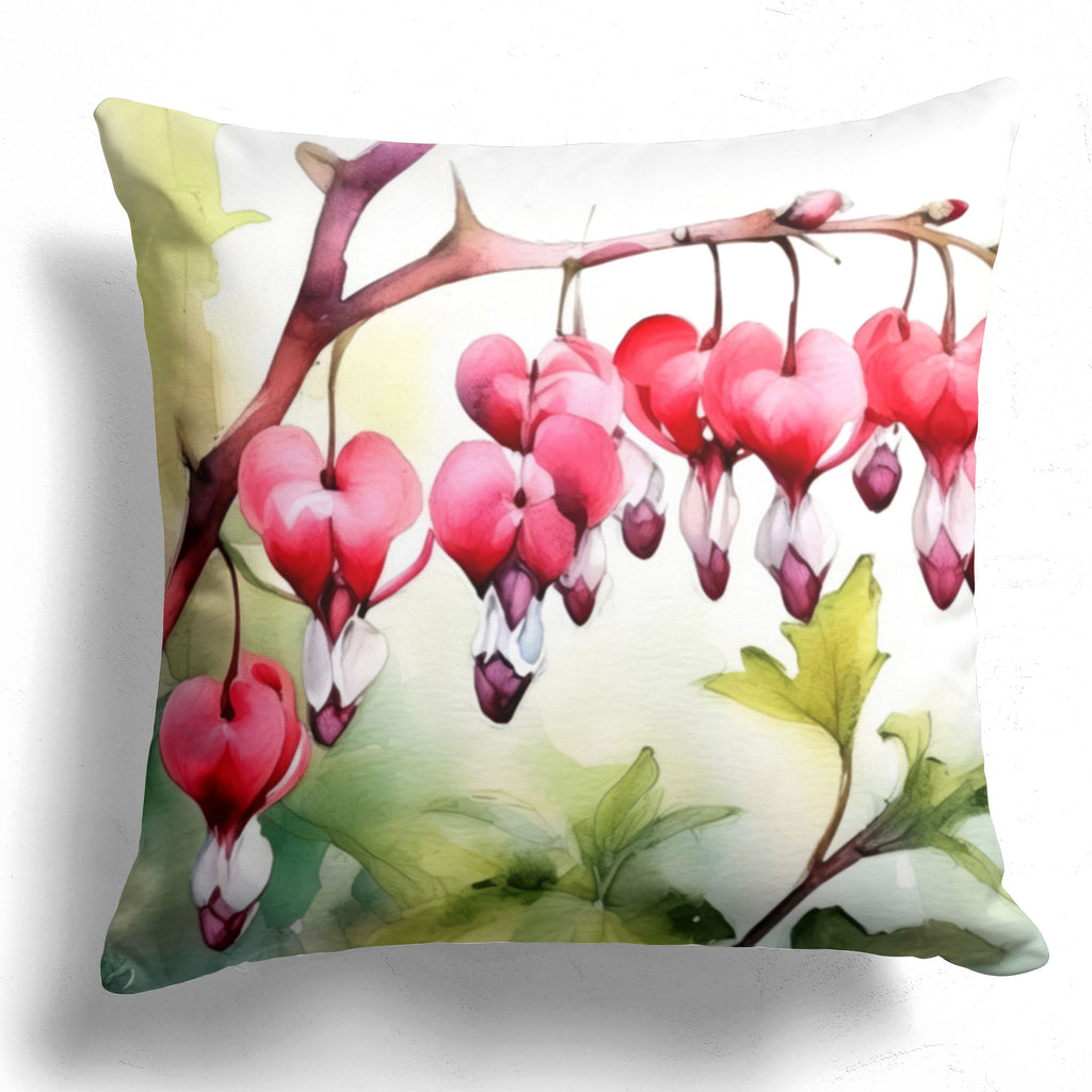 Floral Pillow Cover, Bleeding Heart