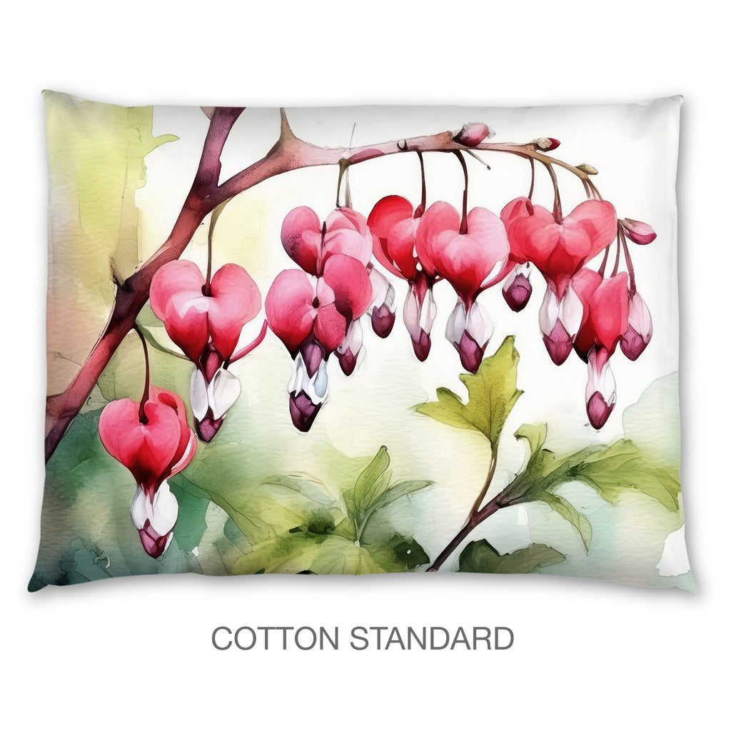 Floral Sham in Cotton or Polyester, Bleeding Heart