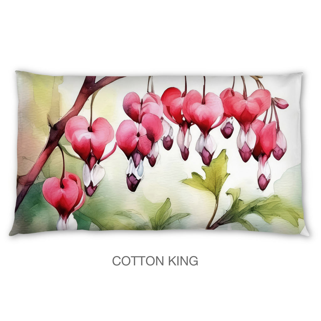 Floral Sham in Cotton or Polyester, Bleeding Heart