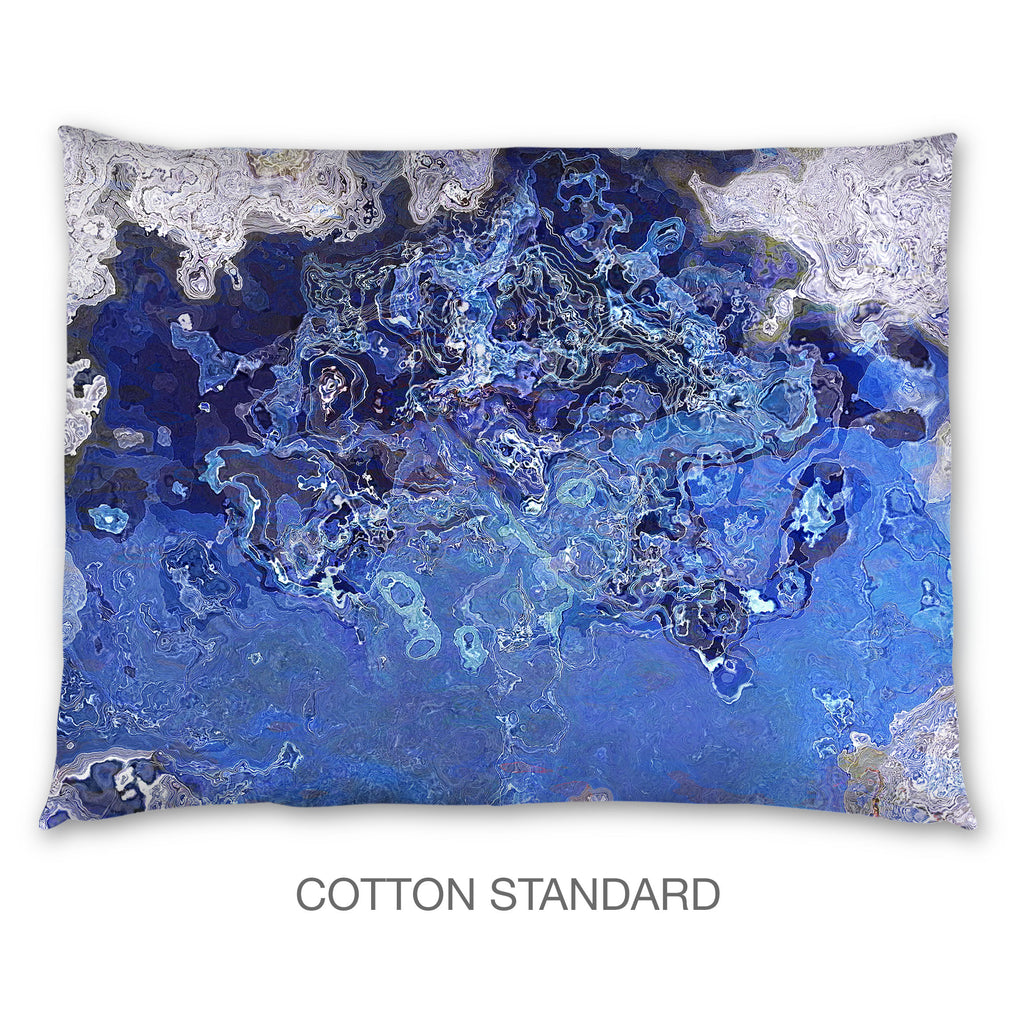 Abstract Shams in Cotton or Polyester, Blue Stone