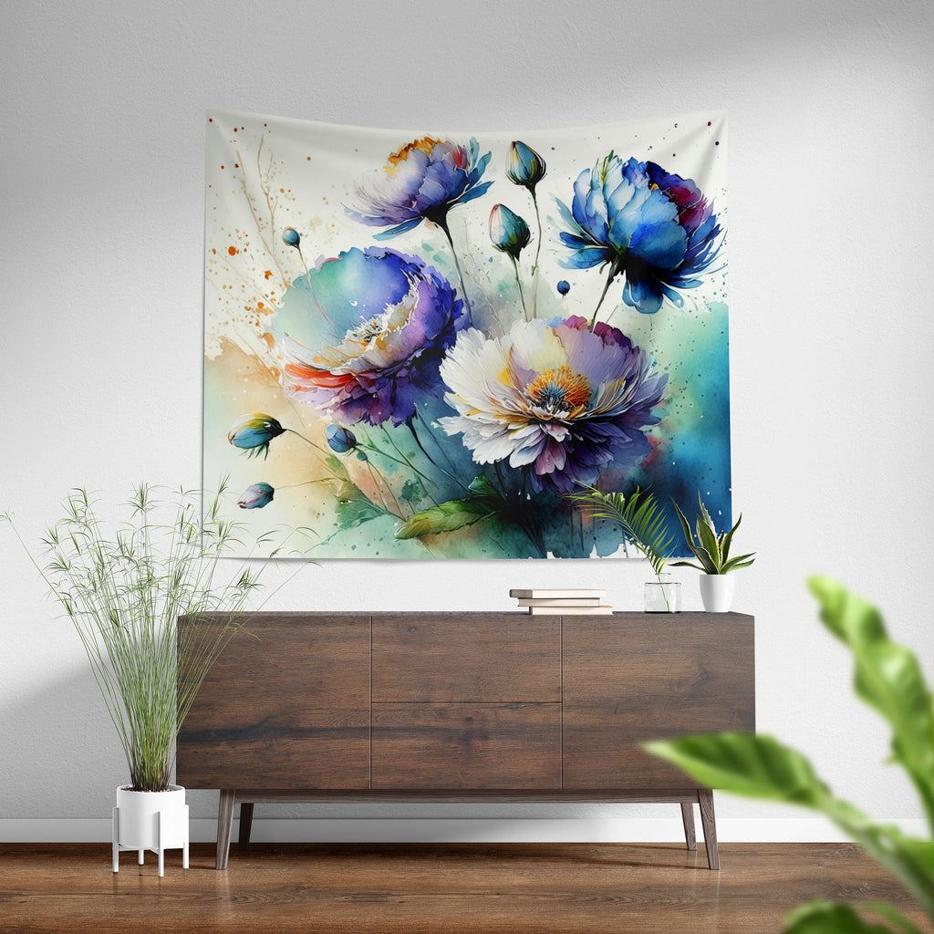Floral Tapestry, Blue and Purple Flower