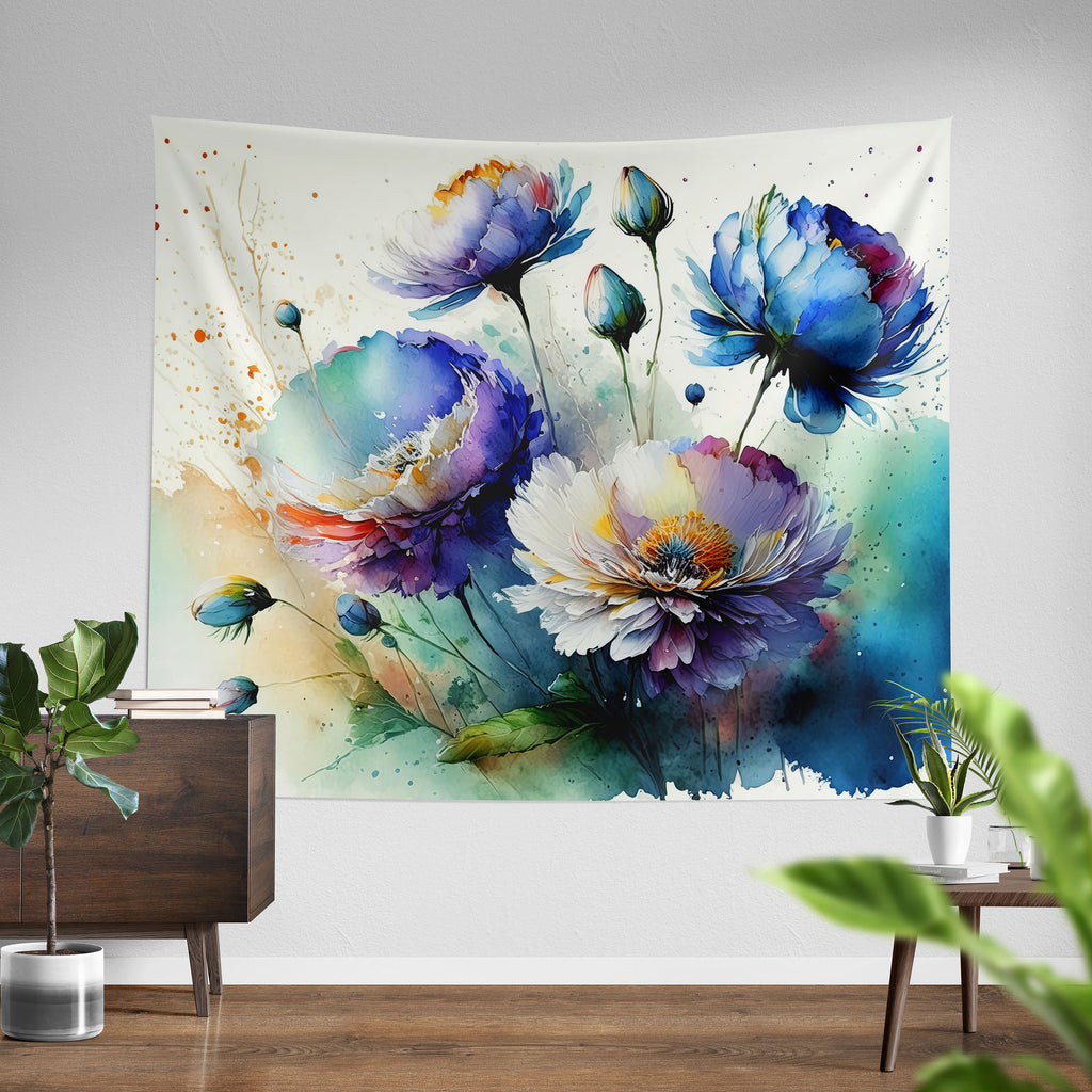 Floral Tapestry, Blue and Purple Flower