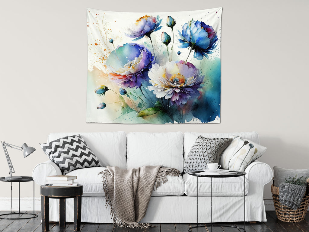 Floral Tapestry, Blue and Purple Flower