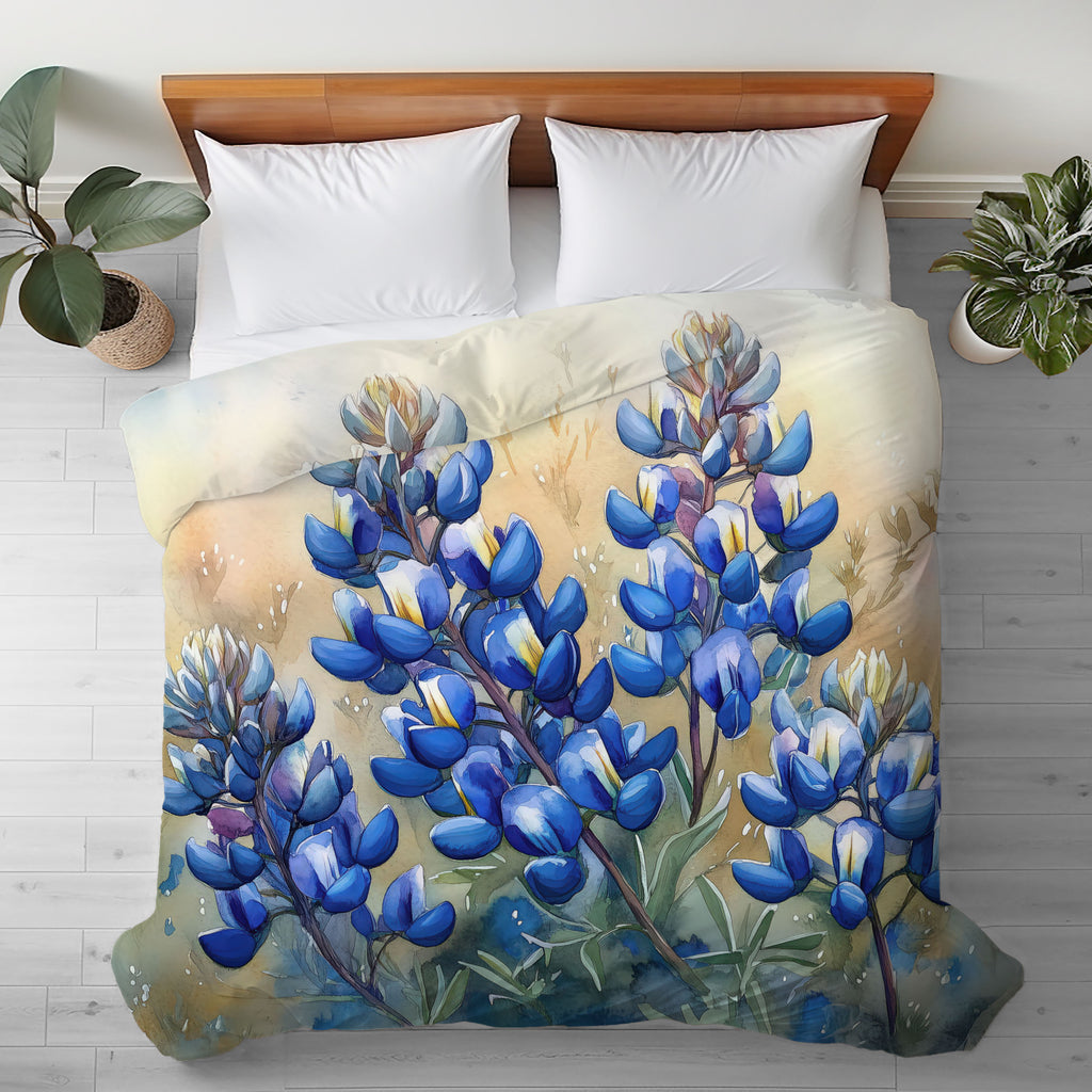 Floral Duvet Cover, Bluebonnets