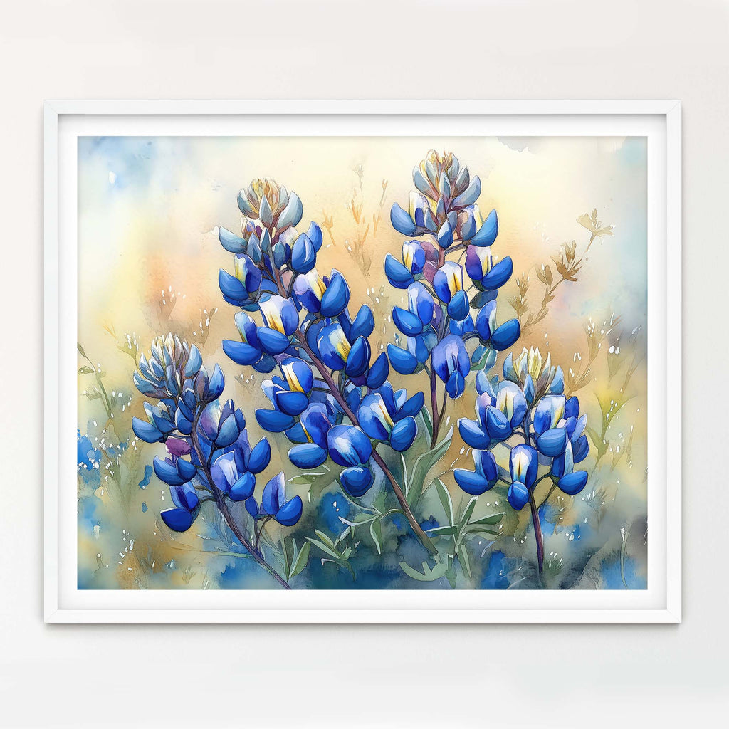 Floral Art Paper Print, Bluebonnets