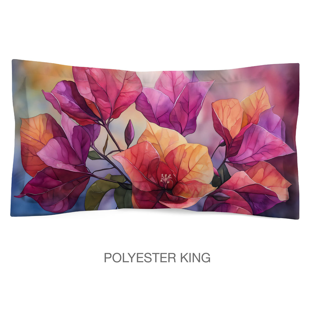 Floral Sham in Cotton or Polyester, Bougainvillea