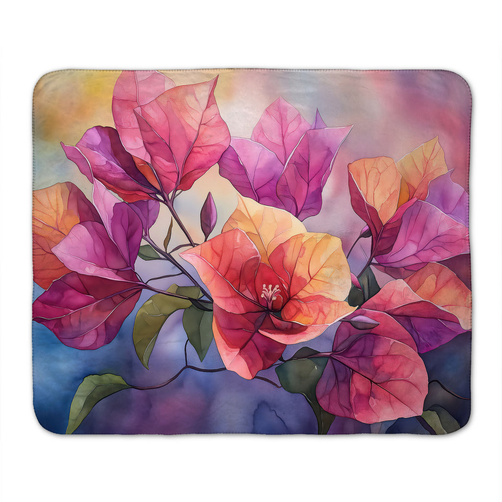 Floral Sherpa Fleece Throw, Bougainvillea