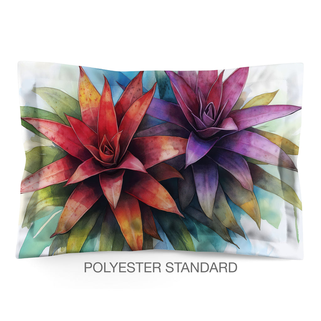 Floral Sham in Cotton or Polyester, Bromeliads