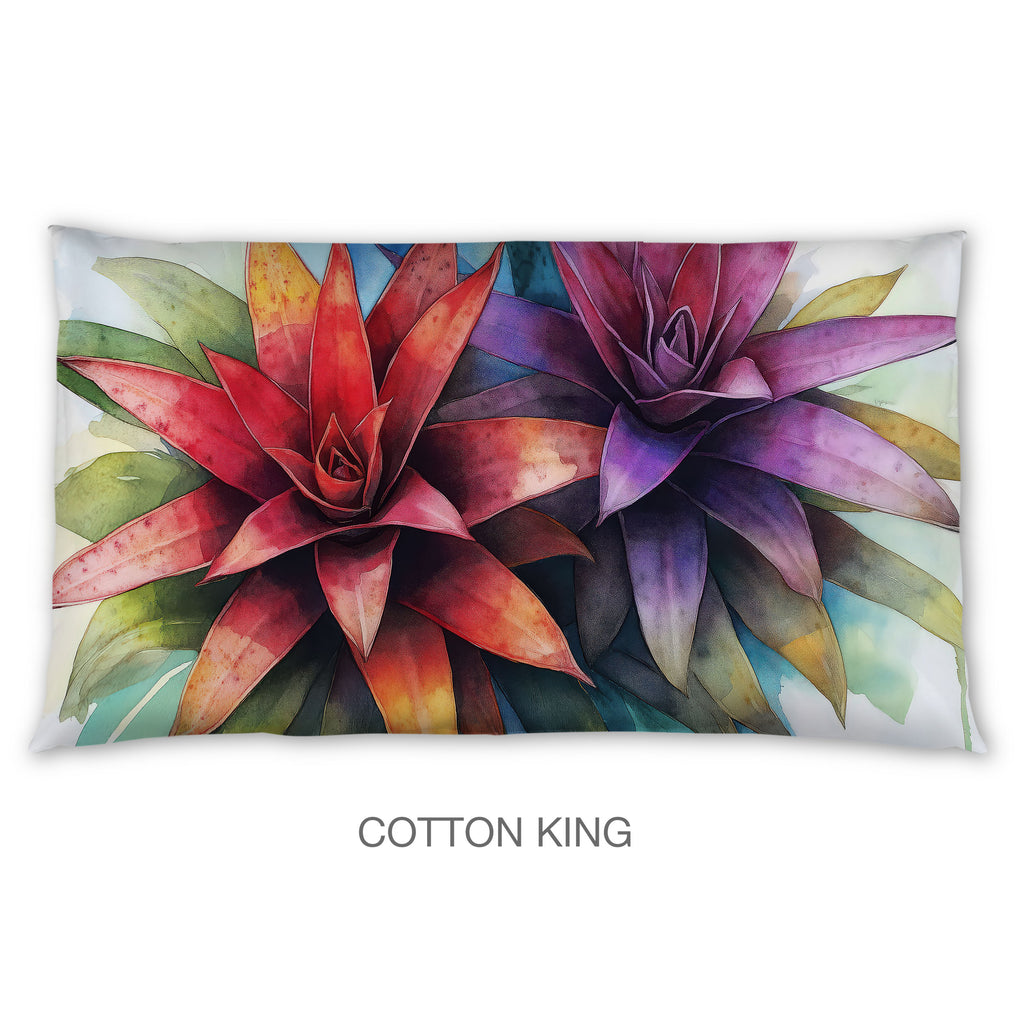 Floral Sham in Cotton or Polyester, Bromeliads