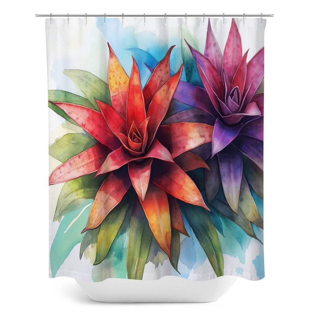 Floral Shower Curtain, Bromeliads