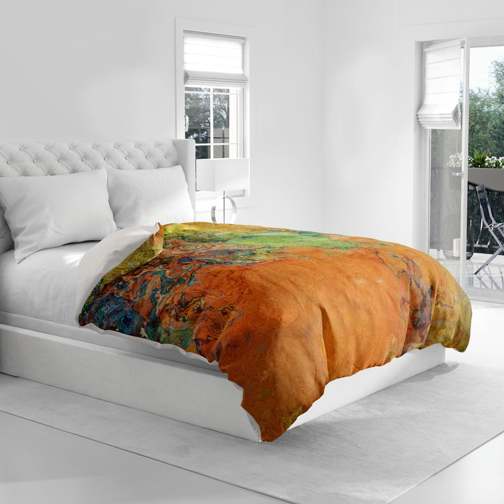 Abstract King, Queen or Twin Duvet Cover, Brush Fire