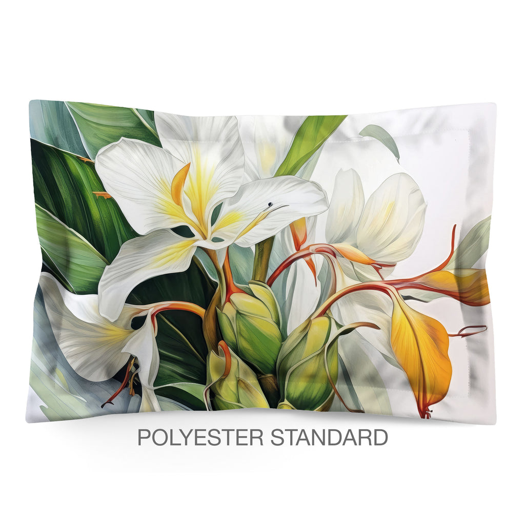 Floral Sham in Cotton or Polyester, Butterfly Ginger