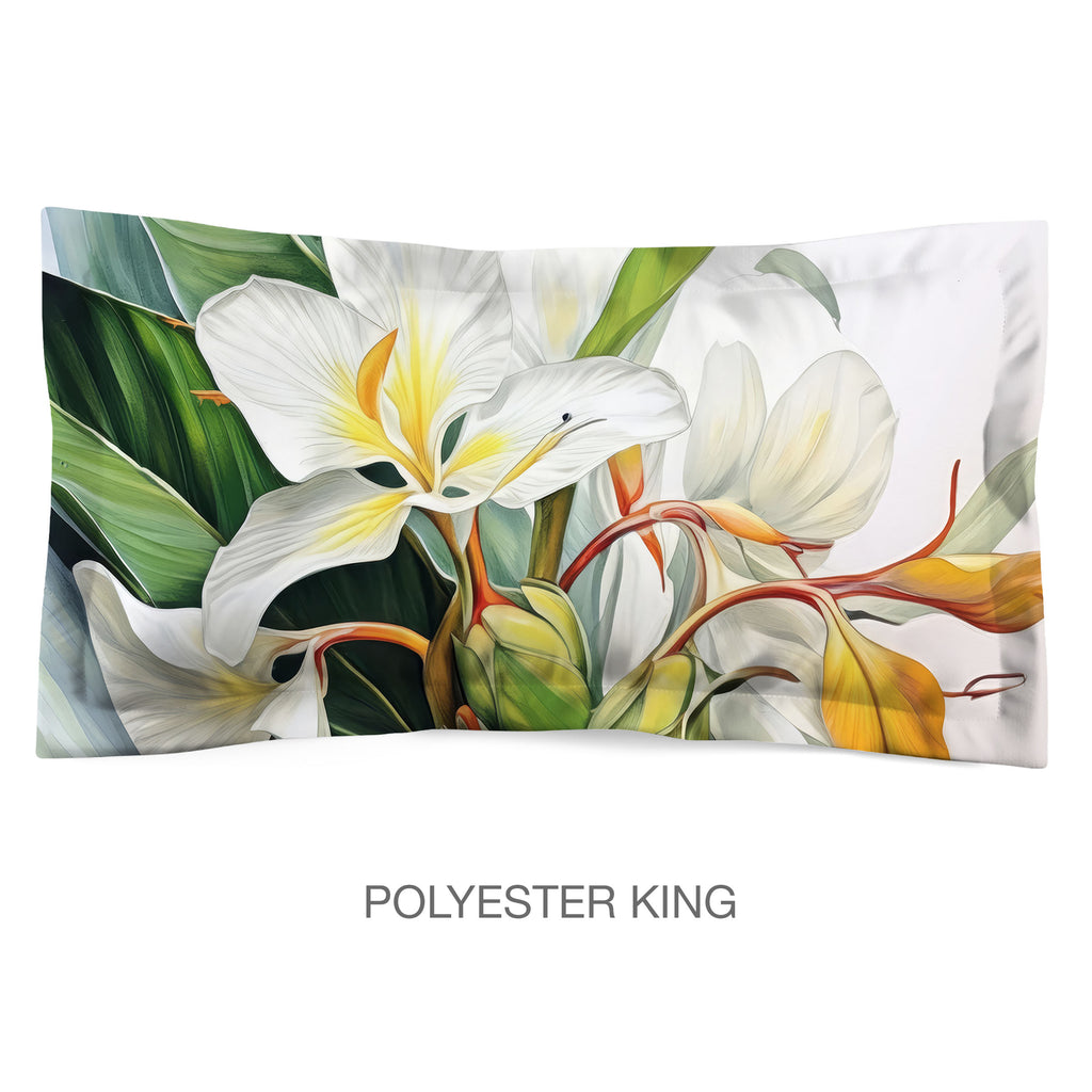 Floral Sham in Cotton or Polyester, Butterfly Ginger