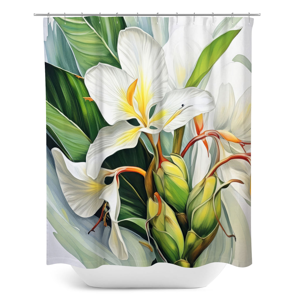 Floral Shower Curtain, Butterfly Ginger