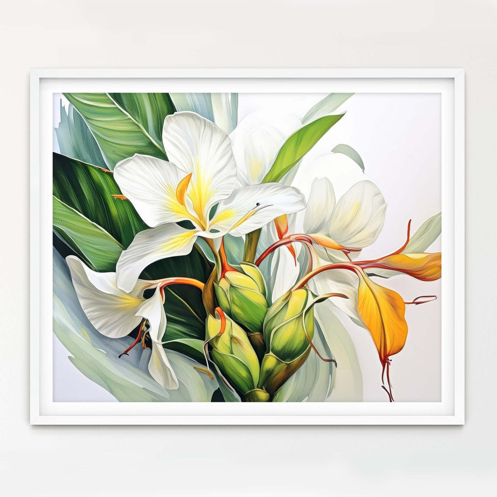 Floral Art Paper Print, Butterfly Ginger