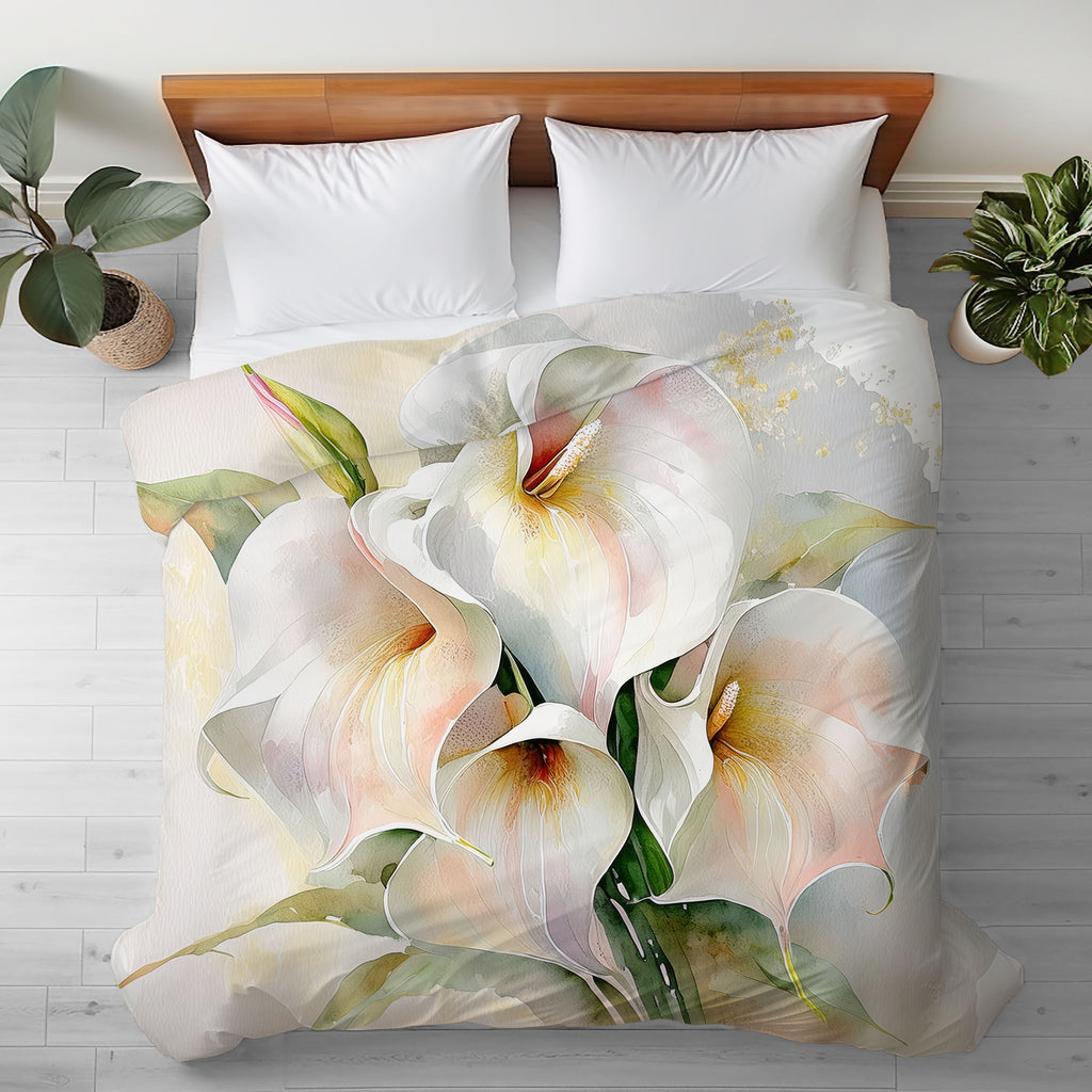 Floral Duvet Cover, Calla Lillies