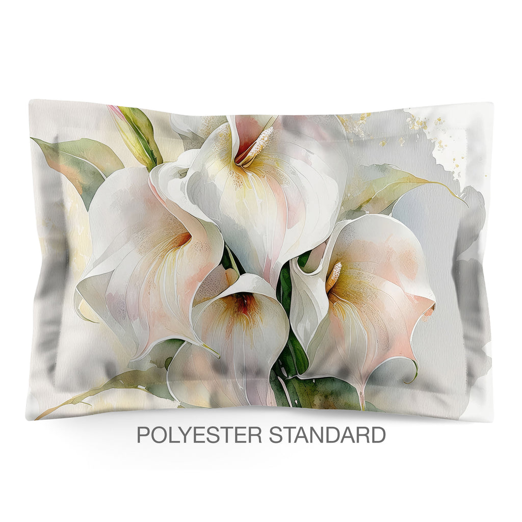Floral Sham in Cotton or Polyester, Calla Lillies