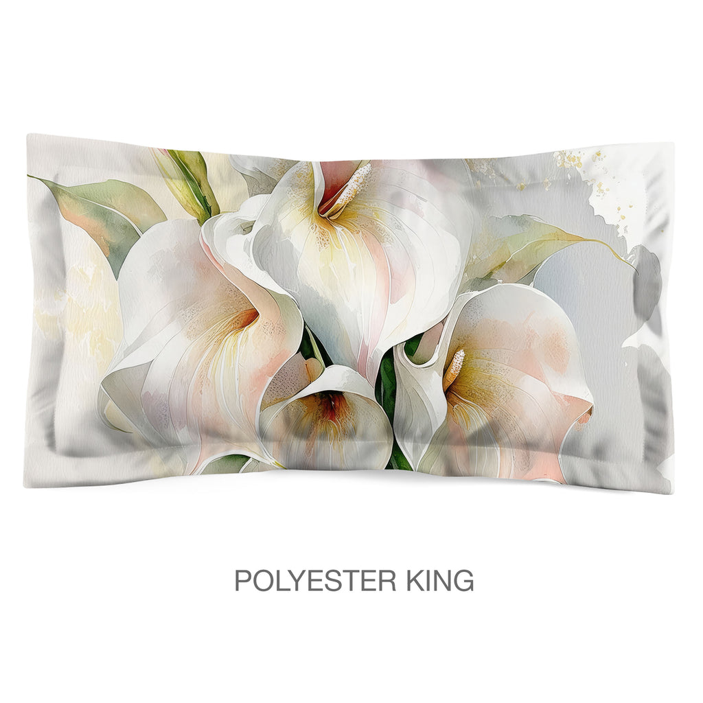 Floral Sham in Cotton or Polyester, Calla Lillies
