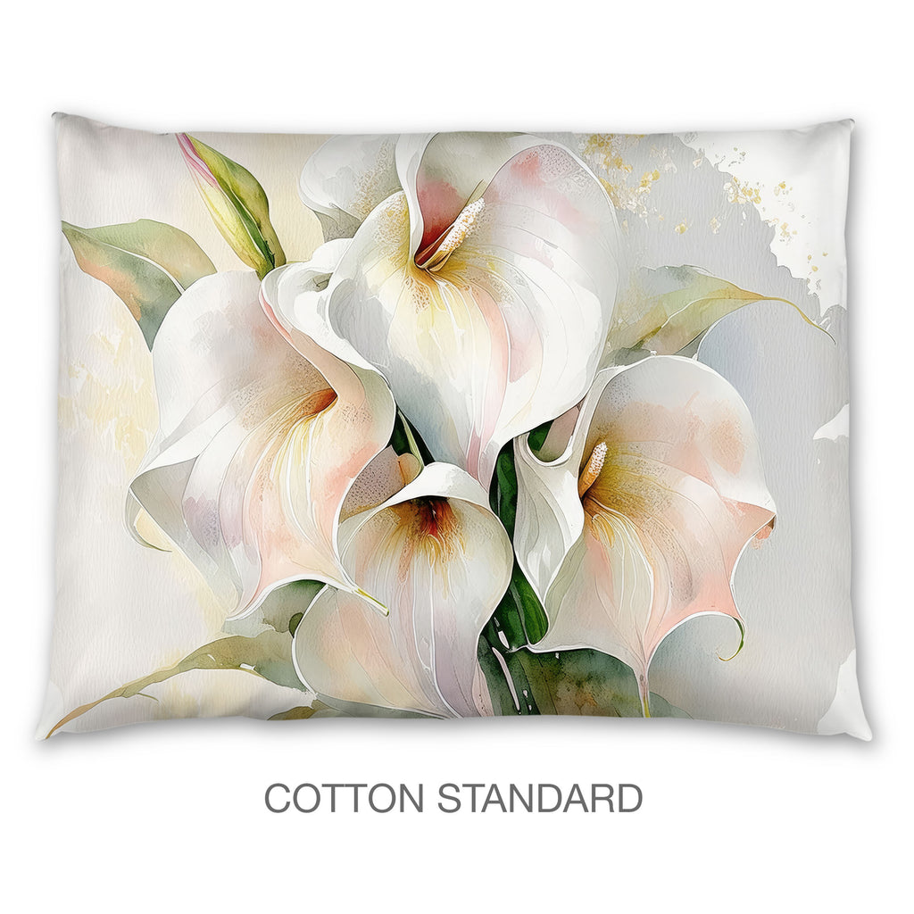 Floral Sham in Cotton or Polyester, Calla Lillies