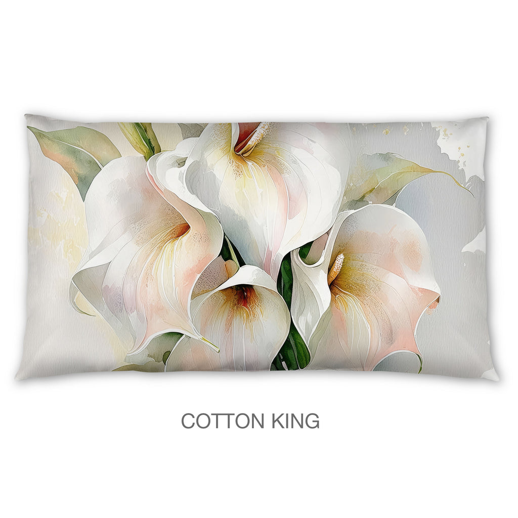 Floral Sham in Cotton or Polyester, Calla Lillies