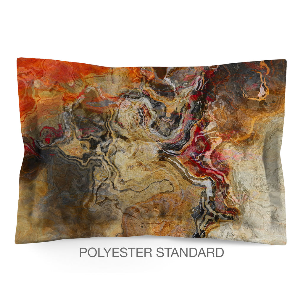 Abstract Shams in Cotton or Polyester, Cinnamon River