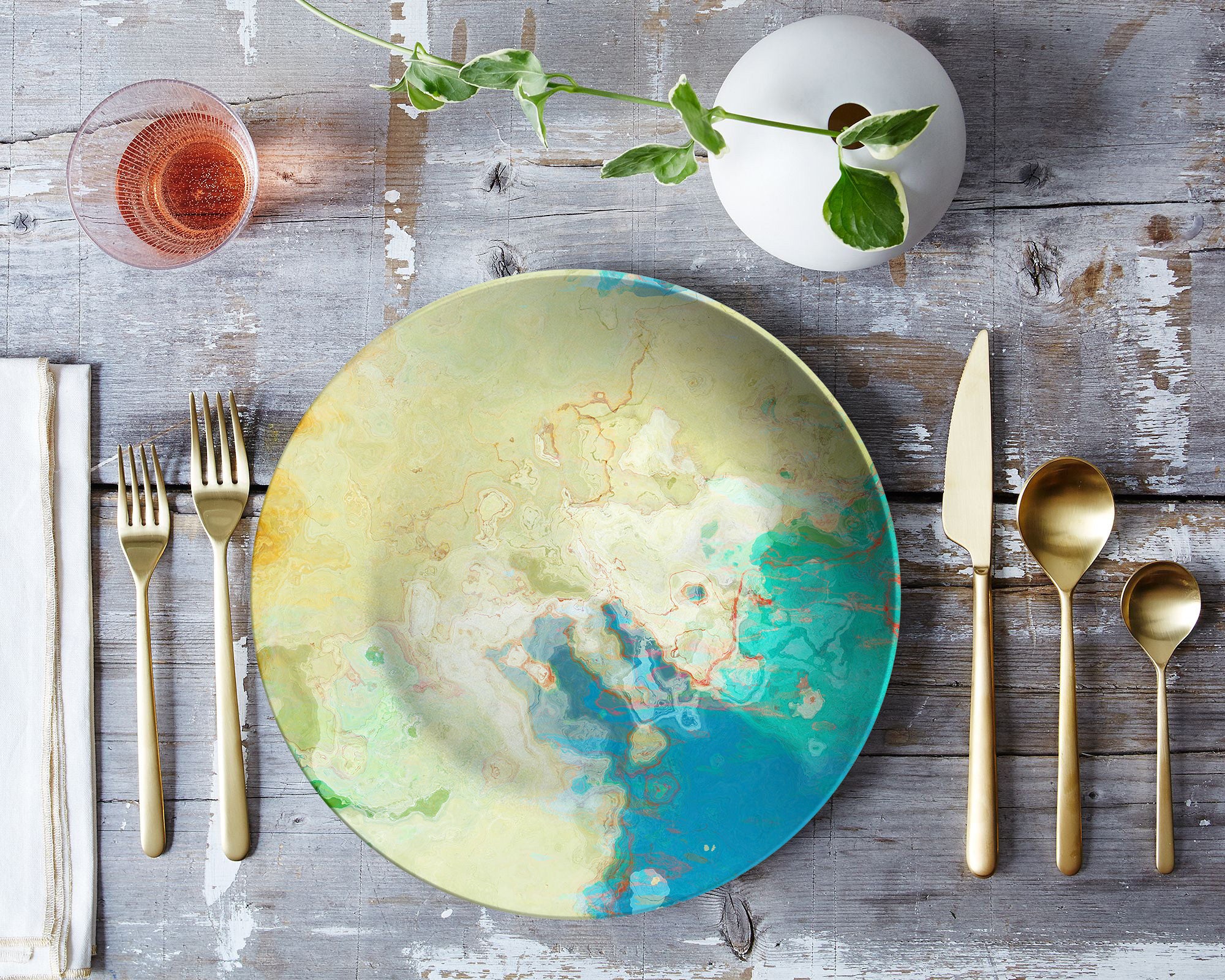 Abstract art outdoor Plate, unbreakable microwave safe tableware ...