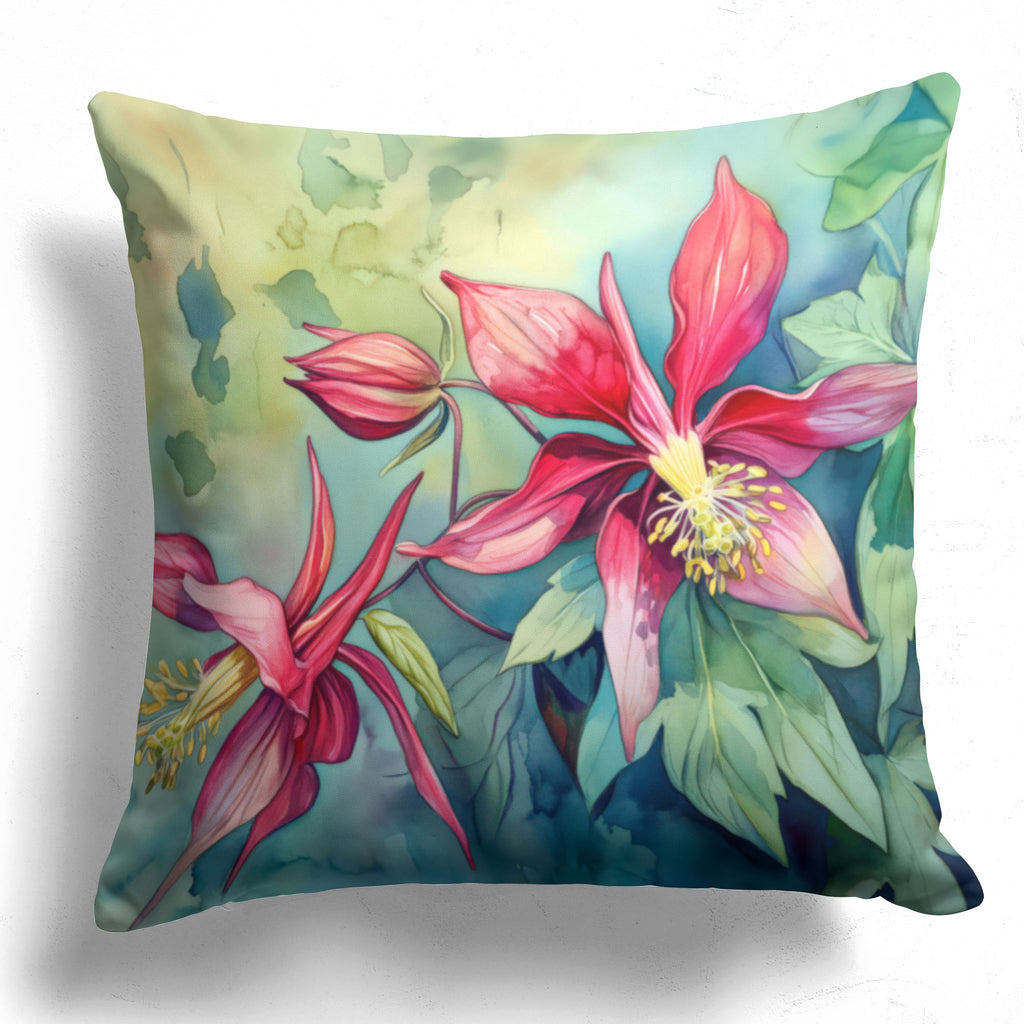 Floral Pillow Cover, Columbine