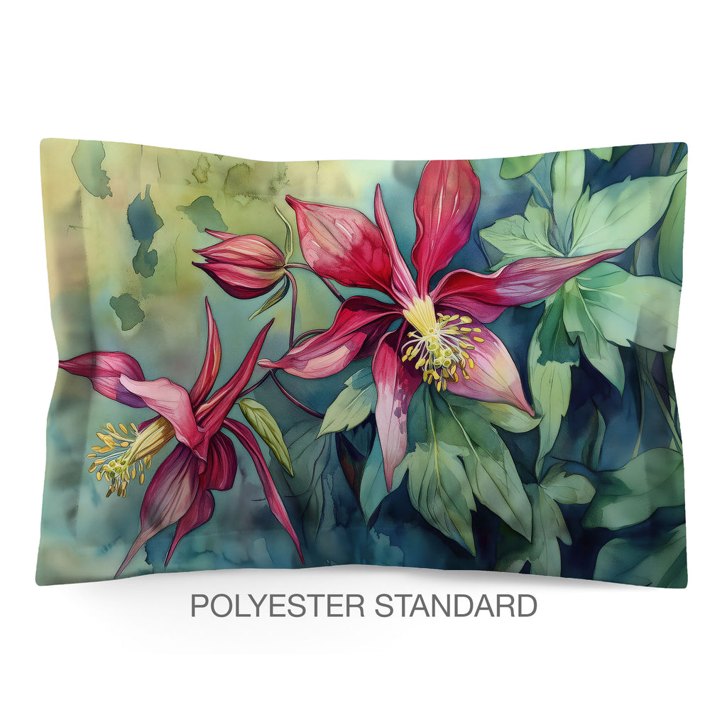 Floral Sham in Cotton or Polyester, Columbine