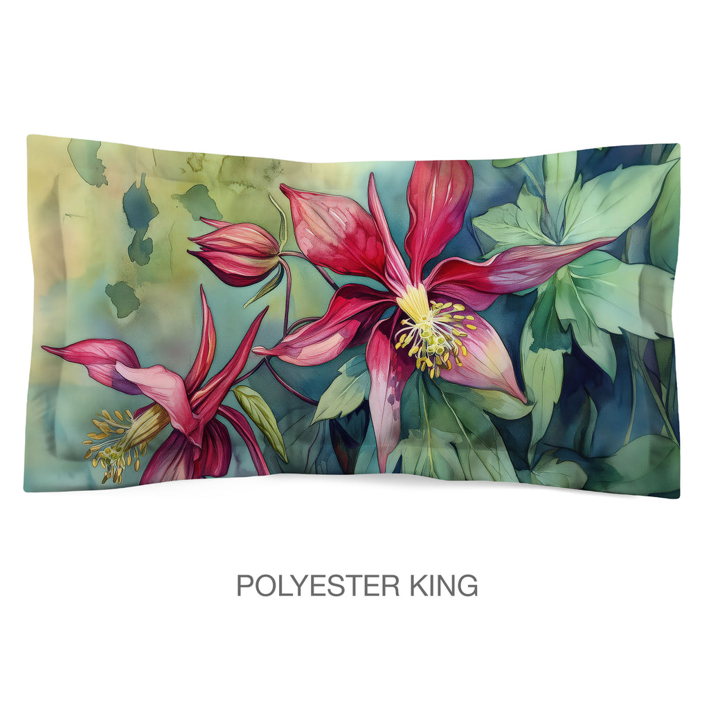 Floral Sham in Cotton or Polyester, Columbine