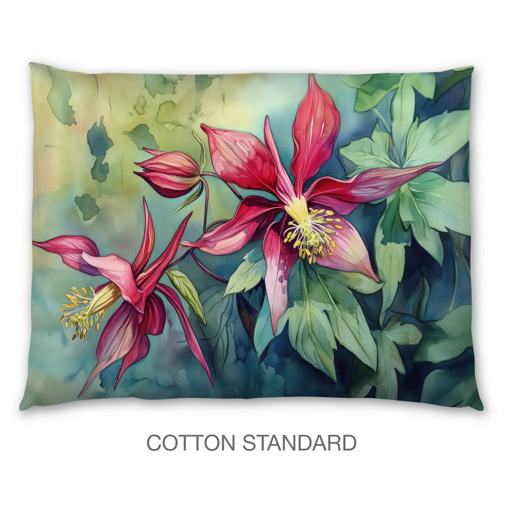 Floral Sham in Cotton or Polyester, Columbine