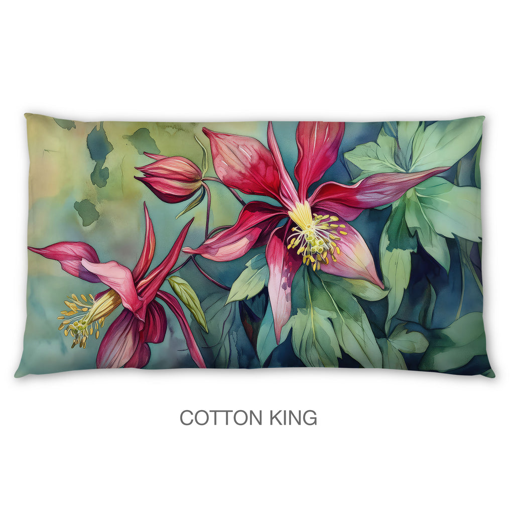 Floral Sham in Cotton or Polyester, Columbine