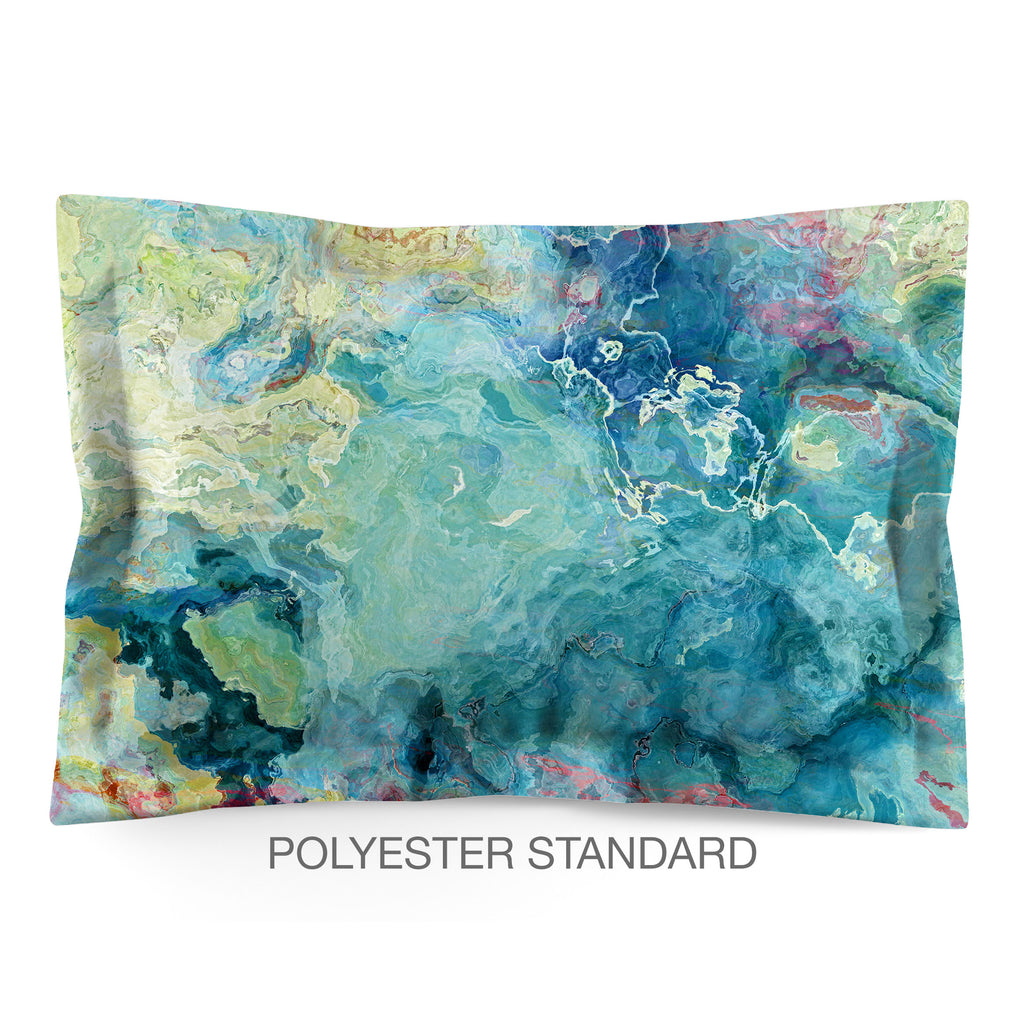 Abstract Shams in Cotton or Polyester, Cool Cucumber