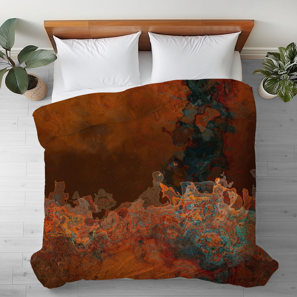 Abstract King, Queen or Twin Duvet Cover, Copper Passion