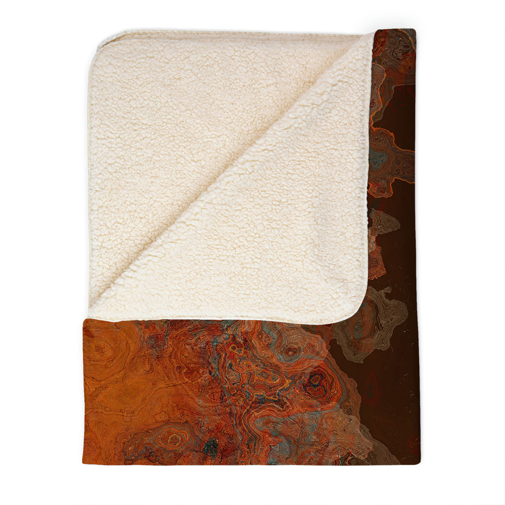 Abstract Fleece Throw, Copper Passion