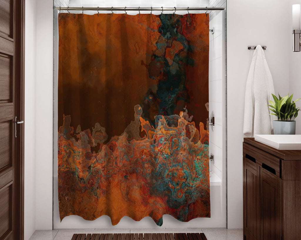 Abstract Shower Curtain, Copper Passion
