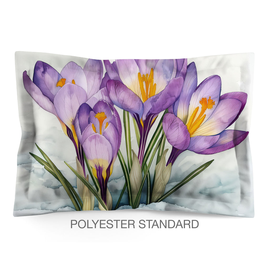 Floral Sham in Cotton or Polyester, Crocus