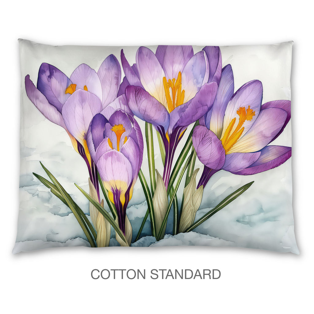 Floral Sham in Cotton or Polyester, Crocus
