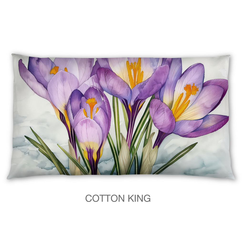Floral Sham in Cotton or Polyester, Crocus