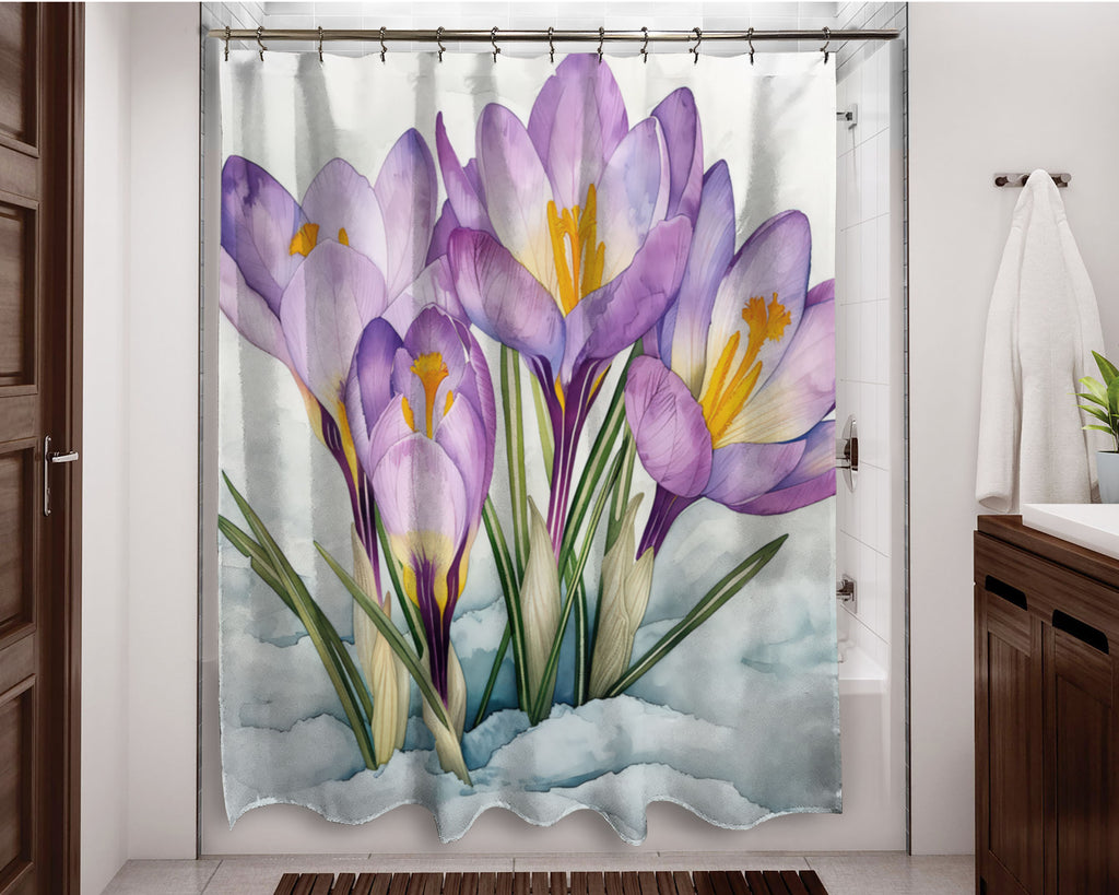 Floral Shower Curtain, Crocus