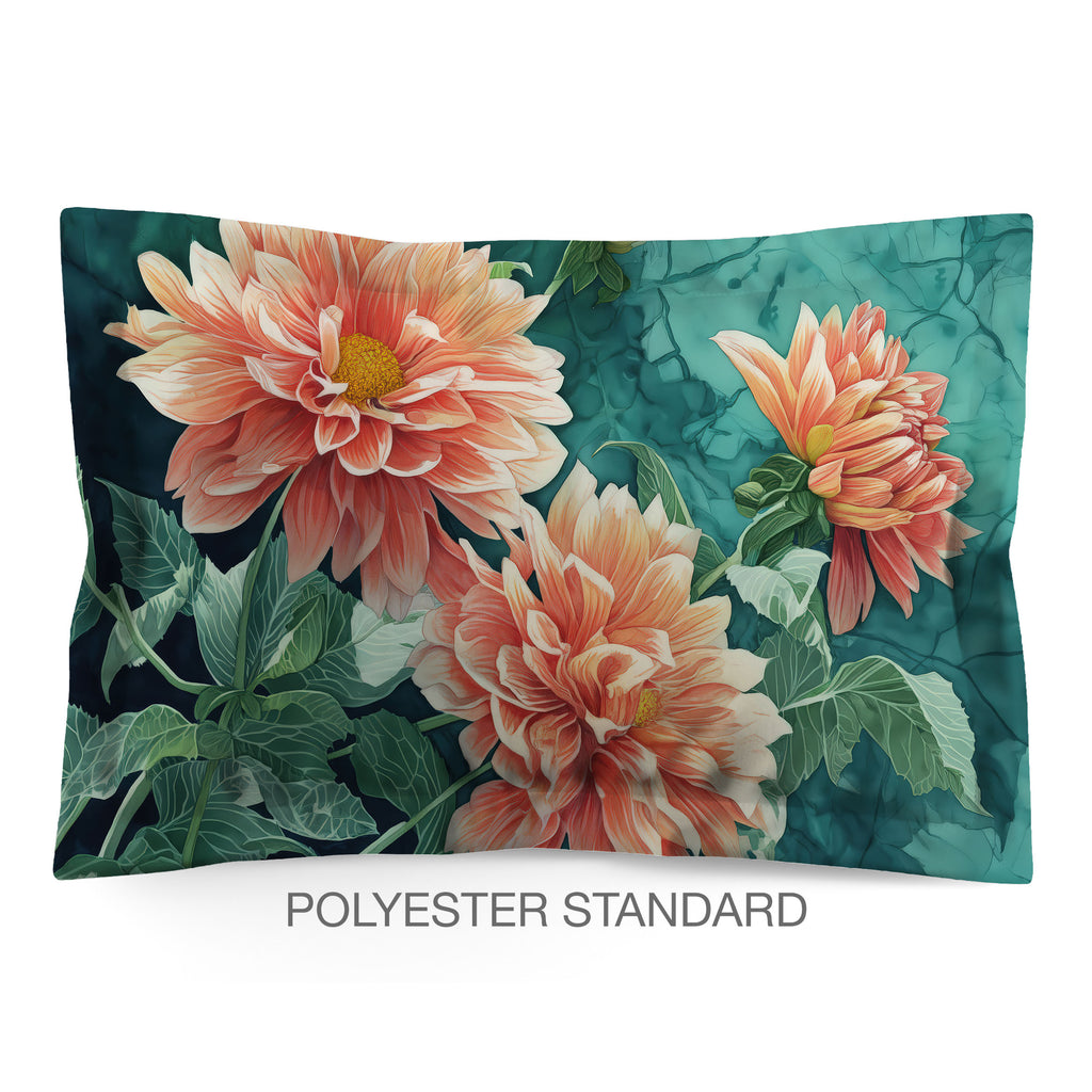 Floral Sham in Cotton or Polyester, Dalias