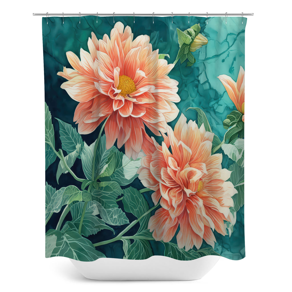 Floral Shower Curtain, Dalias