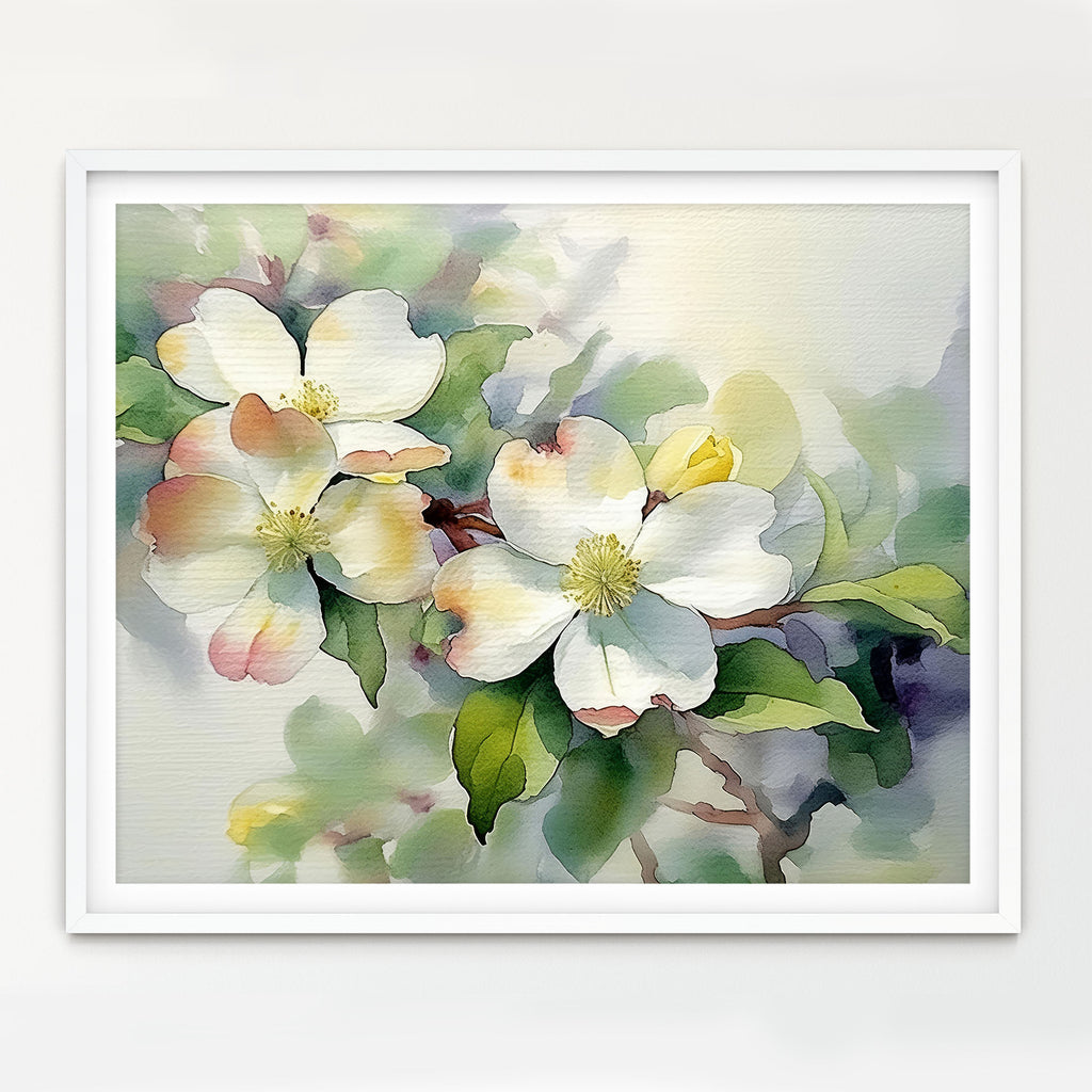 Floral Art Paper Print, Dogwood