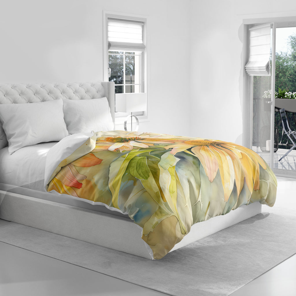 Floral Duvet Cover, Echinacea Coneflower