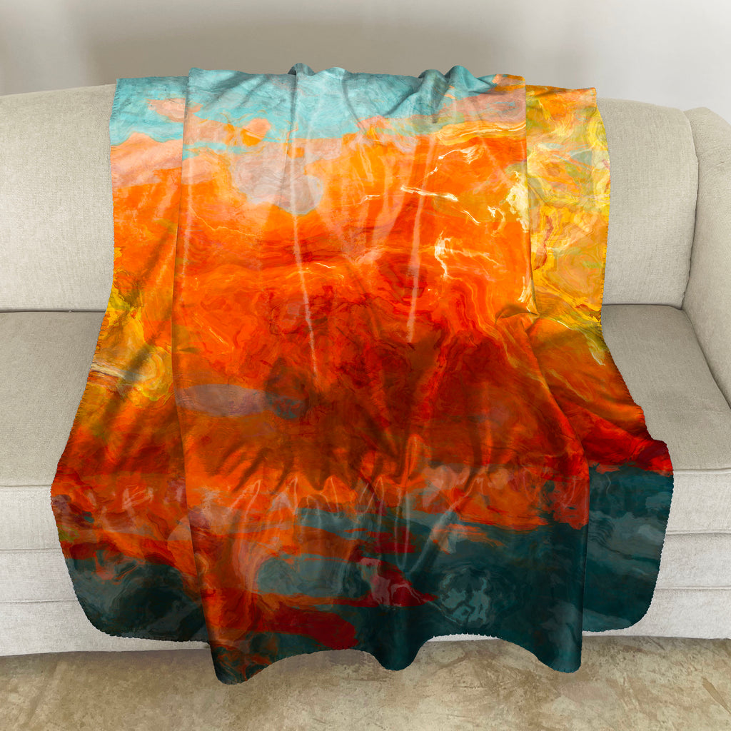 Abstract Art Blanket Throw, 50x60 and 60x80 Sherpa Fleece, Warm Cuddly