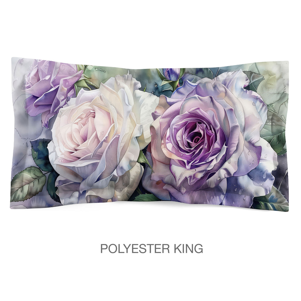 Floral Sham in Cotton or Polyester, English Roses