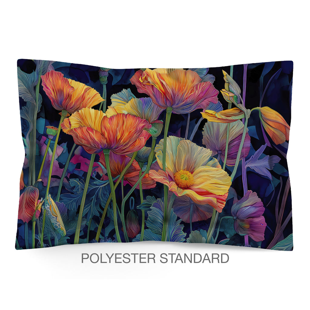 Floral Sham in Cotton or Polyester, Fantasy Flower