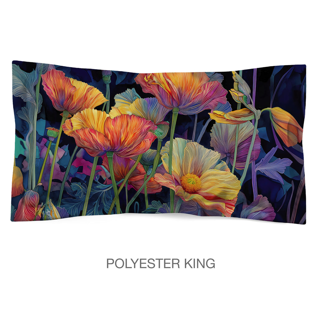 Floral Sham in Cotton or Polyester, Fantasy Flower