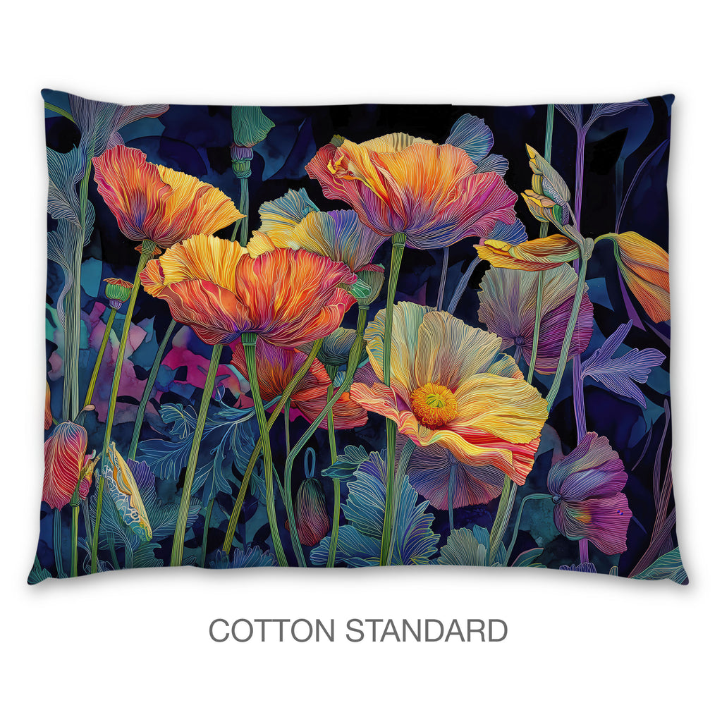 Floral Sham in Cotton or Polyester, Fantasy Flower