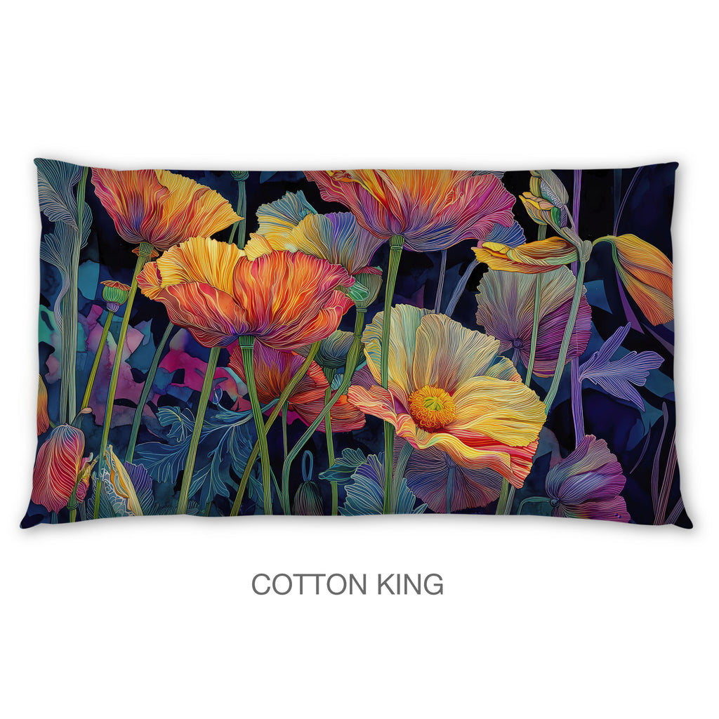 Floral Sham in Cotton or Polyester, Fantasy Flower